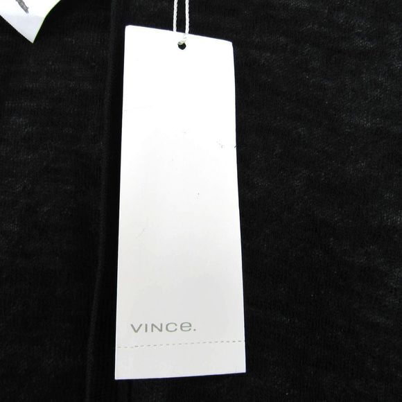 Vince Contrast Men's Double Knit Cotton & Wool Hoodie, Size Medium - Black - Picture 5 of 6